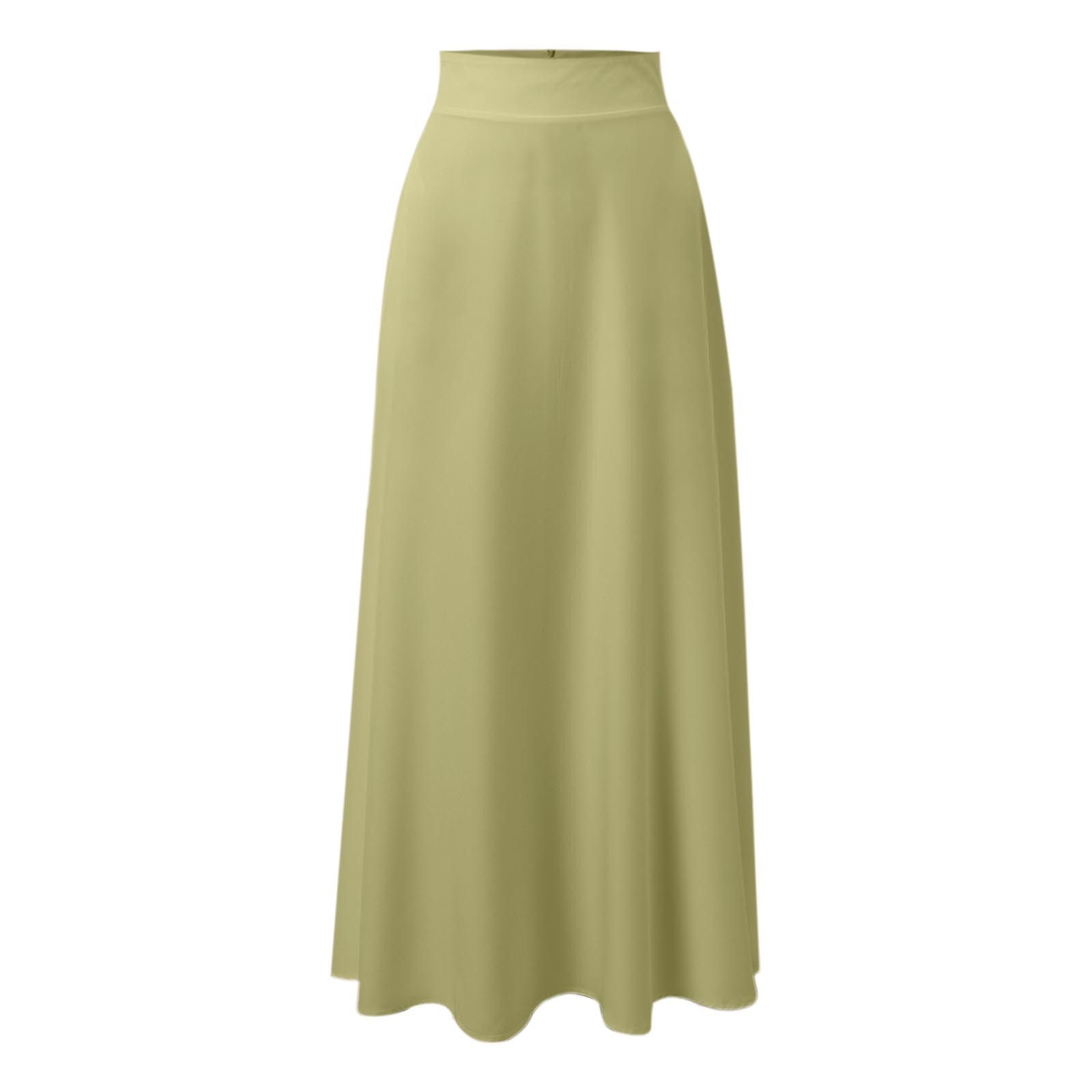 thumbnail image 5 of Falda midi recta lisa para mujer: falda básica informal para uso diario, primavera/verano/otoño, 5 of 5